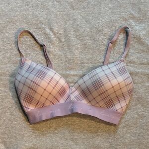 PINK Victoria's Secret Plaid Bra - Lavender and Cream
